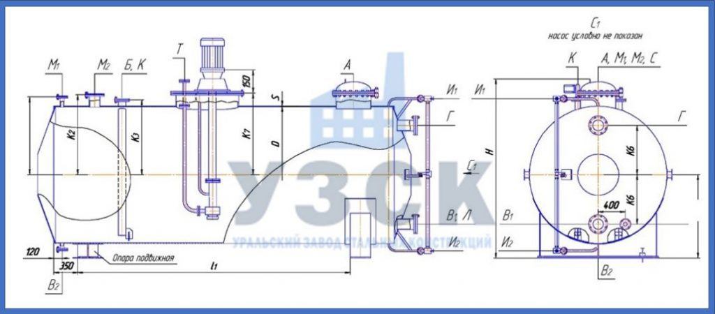 Чертеж емкости ГКК в Тамбове